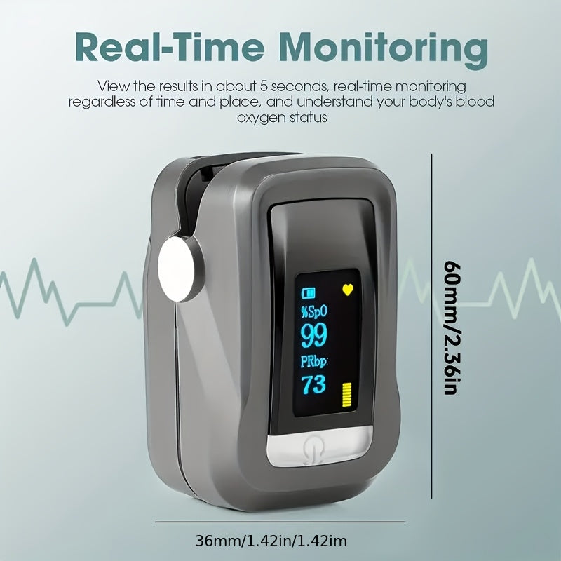 Fitness Training Vingertop Puls Oximeter, Bloedzuurstofverzadigingsmeter, Puls Oximeter voor Buitengebruik op Grote Hoogte, Fitness Tracking, Compact Ontwerp, Lichtgewicht, Batterij Niet Inbegrepen