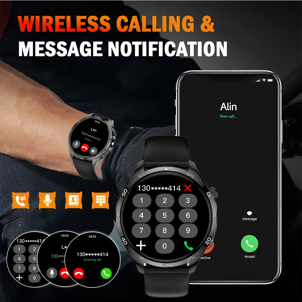 Nieuwe Smartwatch voor Mannen en Vrouwen | Valentijnsdag Cadeau - Draadloos Bellen/WhatsApp/Meerdere Sportmodi/Camera Bediening/Fitness Tracker, Compatibel met iPhone en Android, USB Opladen, Siliconen Band, Slimme Connectiviteit, Modern Design, Duidelij