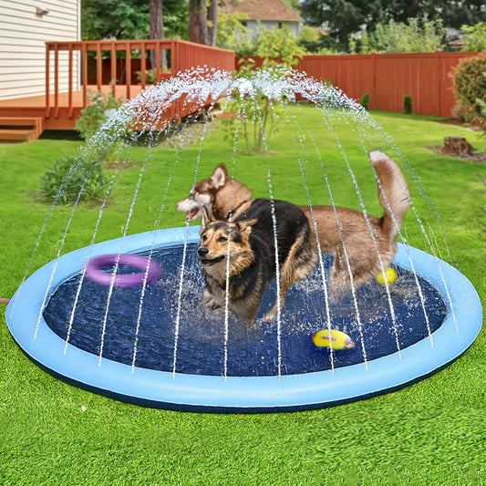Antislip spettermatten voor honden - Duurzaam watersproeizwembad, zomerplezier buiten, speelmat voor tuinfontein en waadbad voor huisdieren