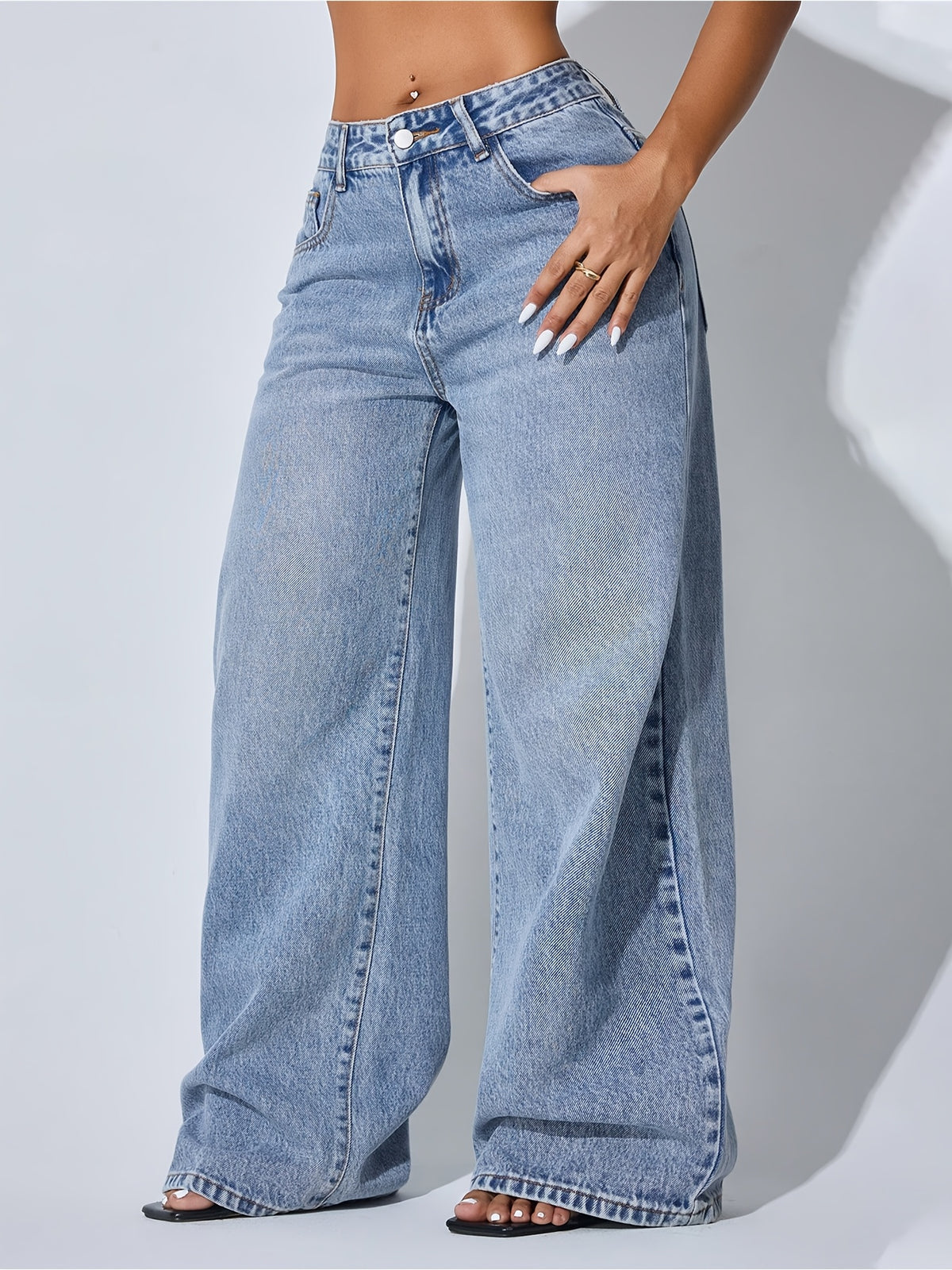 Dames wide leg jeans met wijde pijpen