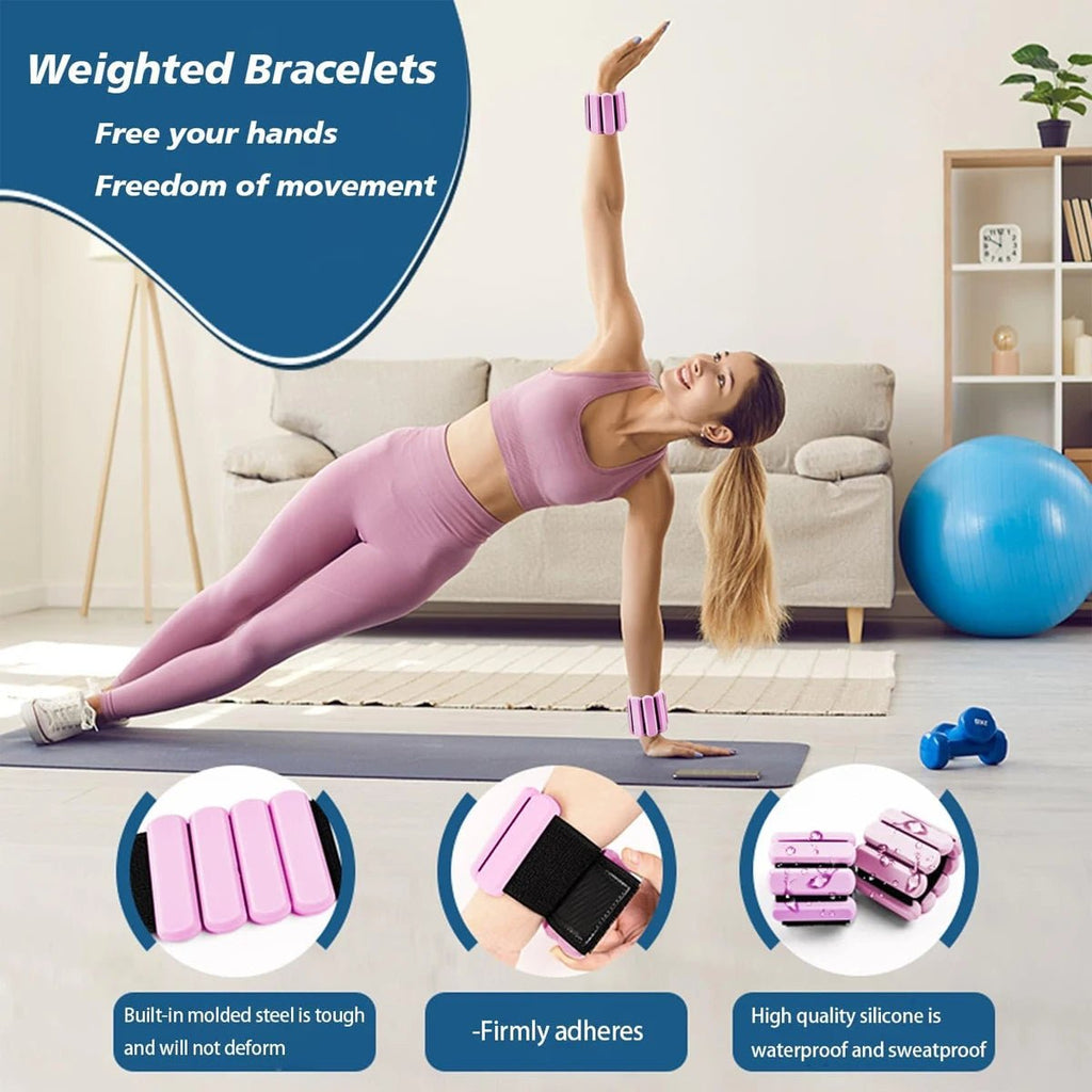 1 lb verstelbare siliconen pols- en enkelgewichten voor fitness, yoga en wandelen