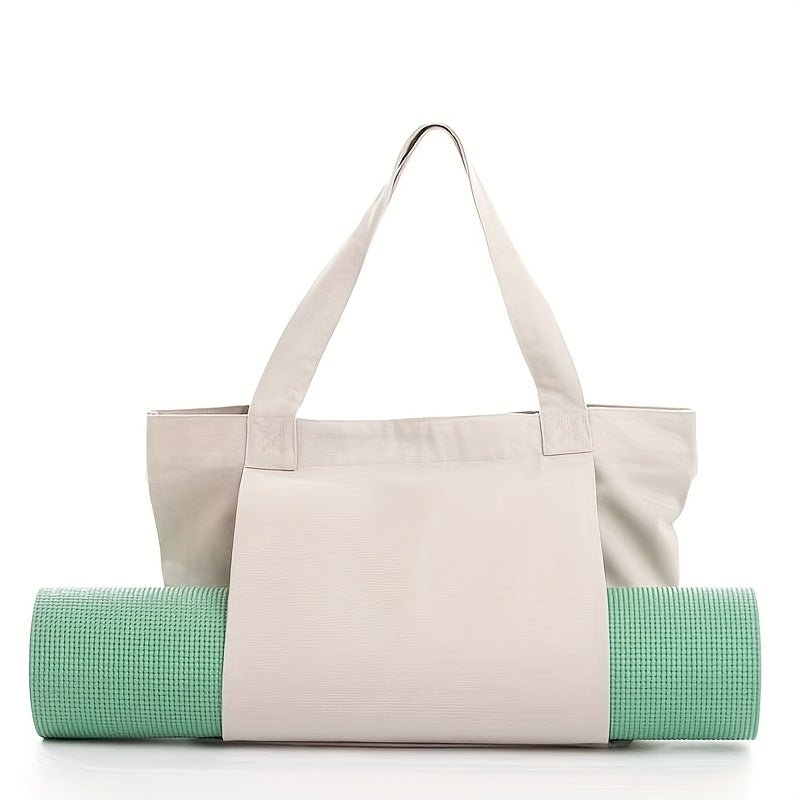 Minimalistische yoga tote tas met grote capaciteit voor gym, strand, werk en dagelijks gebruik in beige en zwart