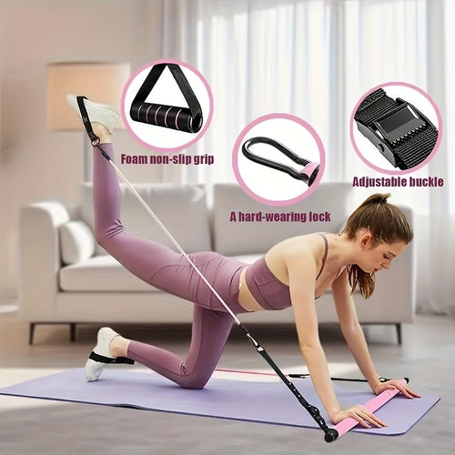 12-delige Pilates Bar Kit met weerstandsbanden voor full-body training, yoga, squats en thuisfitness