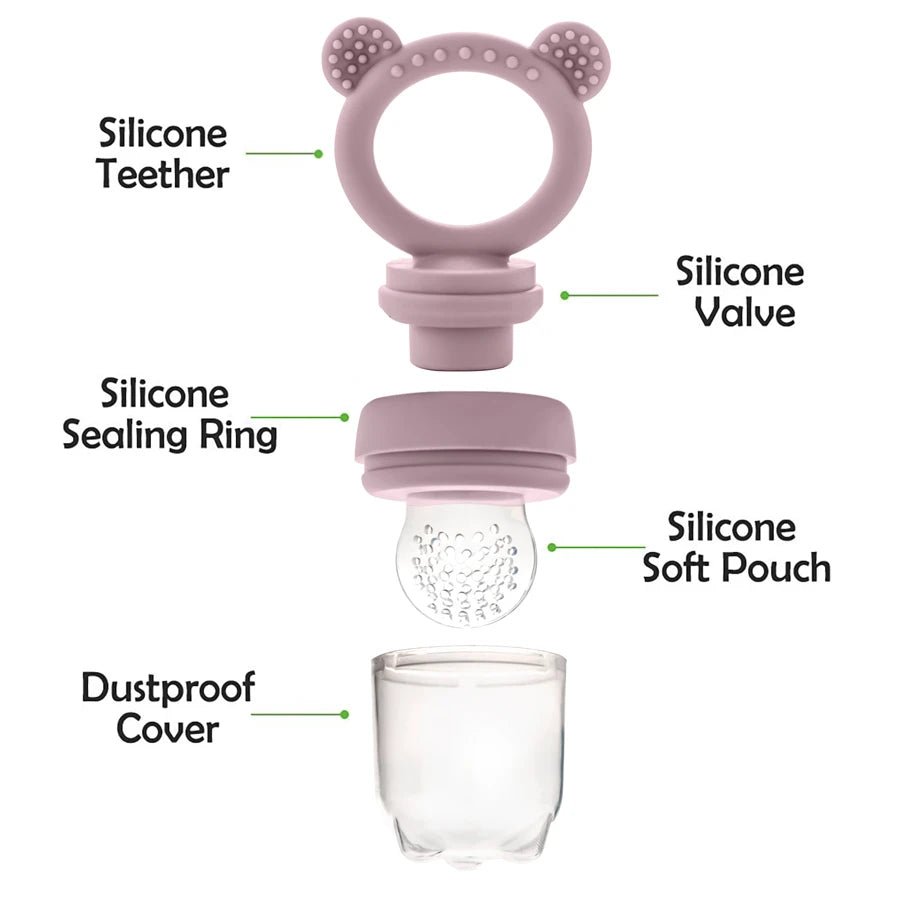 Baby fruit feeder van BPA-vrij siliconen voor fruit, zachte voeding en doorkomende tandjes