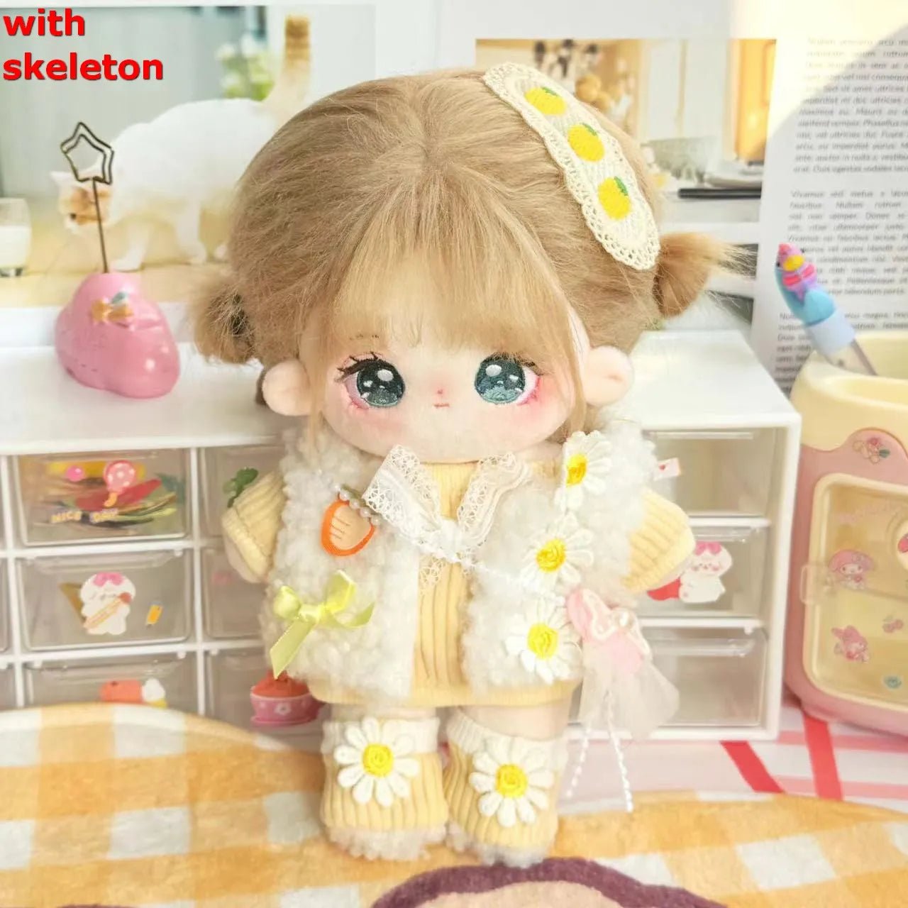 20 cm kawaii pluche knuffelpop met zacht materiaal en schattig ontwerp