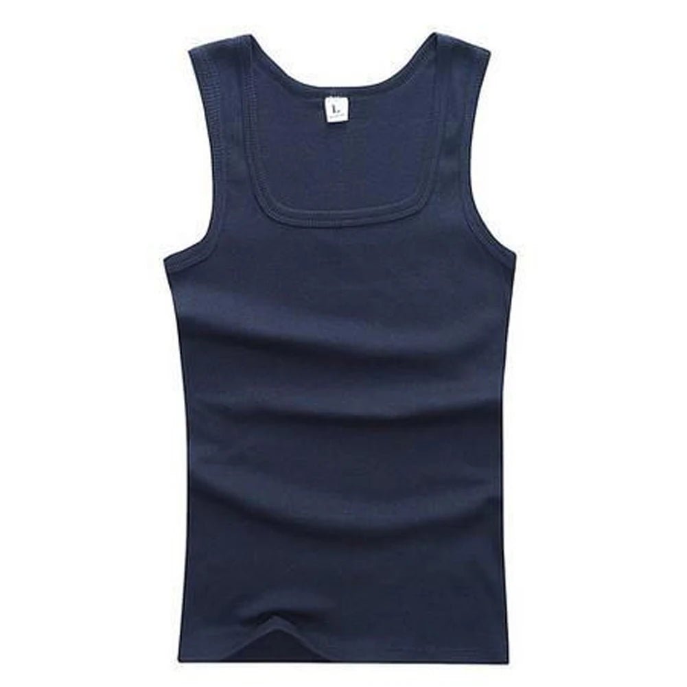 2024 New Men's Pure Cotton Tight Vest Casual Sports Tank Tops Middle-aged Sleeveless Basic Tops Quick Drying Bodybuilding Vest - Spotlights shopping