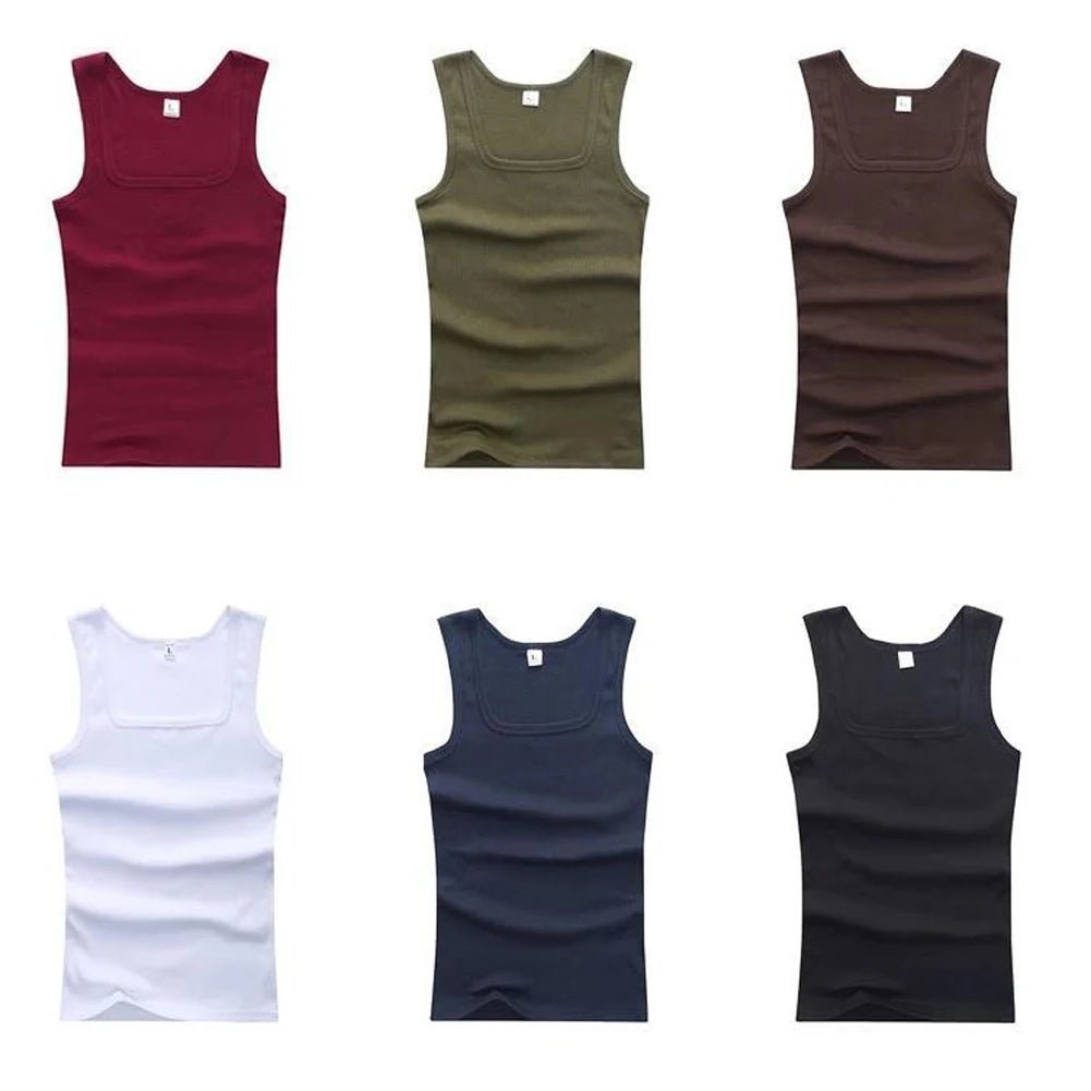 2024 New Men's Pure Cotton Tight Vest Casual Sports Tank Tops Middle-aged Sleeveless Basic Tops Quick Drying Bodybuilding Vest - Spotlights shopping