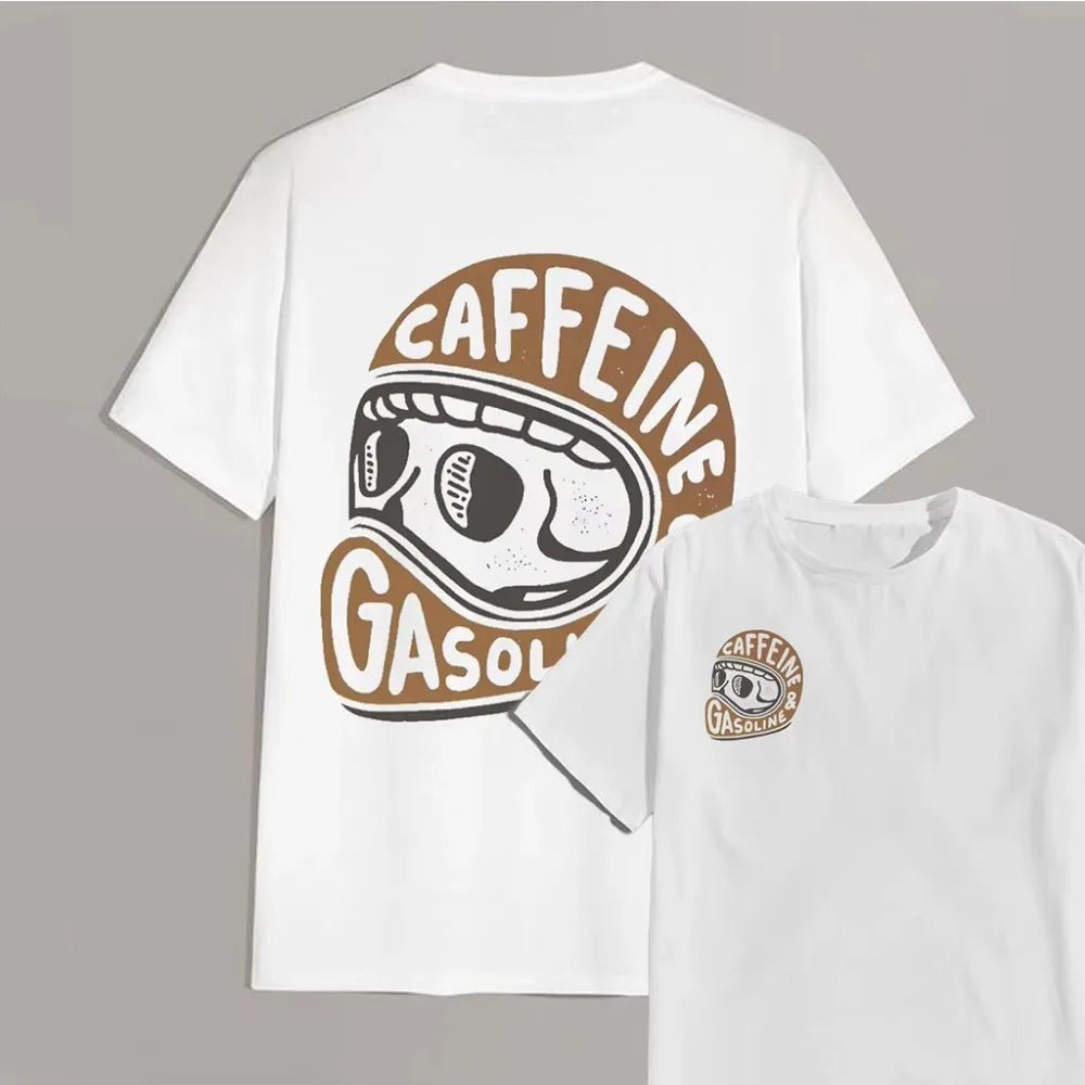 Heren katoenen T-shirt met ronde hals en moderne print