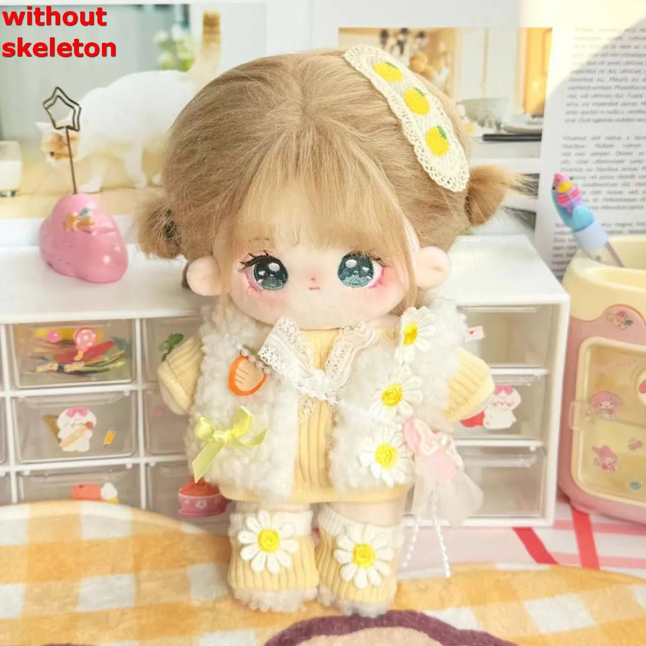20 cm kawaii pluche knuffelpop met zacht materiaal en schattig ontwerp