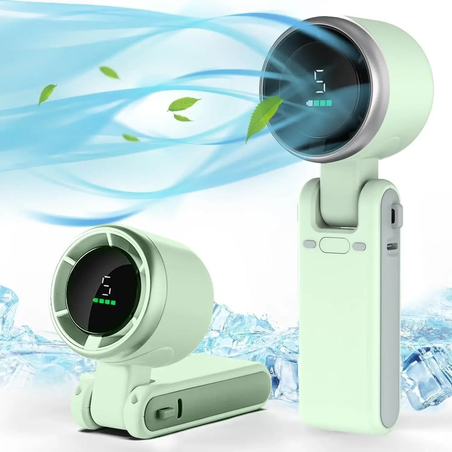 3-in-1 oplaadbare mini ventilator met 3600mAh batterij, USB-opladen en 5 snelheden