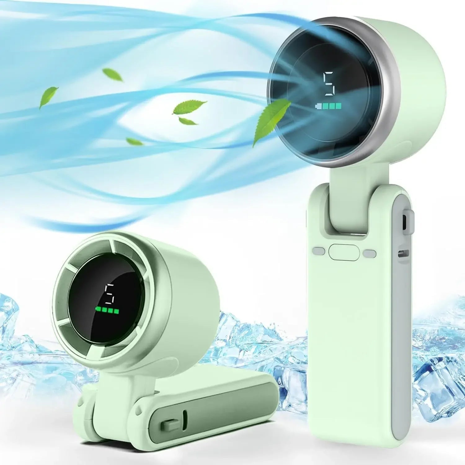3-in-1 oplaadbare mini ventilator met 3600mAh batterij, USB-opladen en 5 snelheden