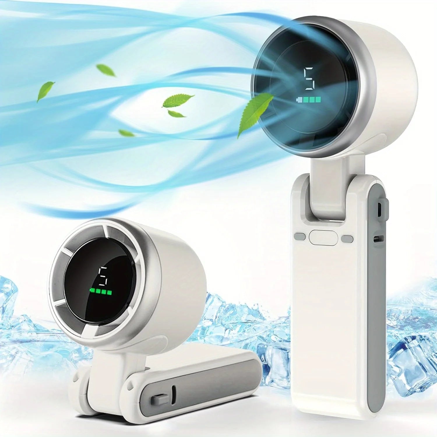 3-in-1 oplaadbare mini ventilator met 3600mAh batterij, USB-opladen en 5 snelheden