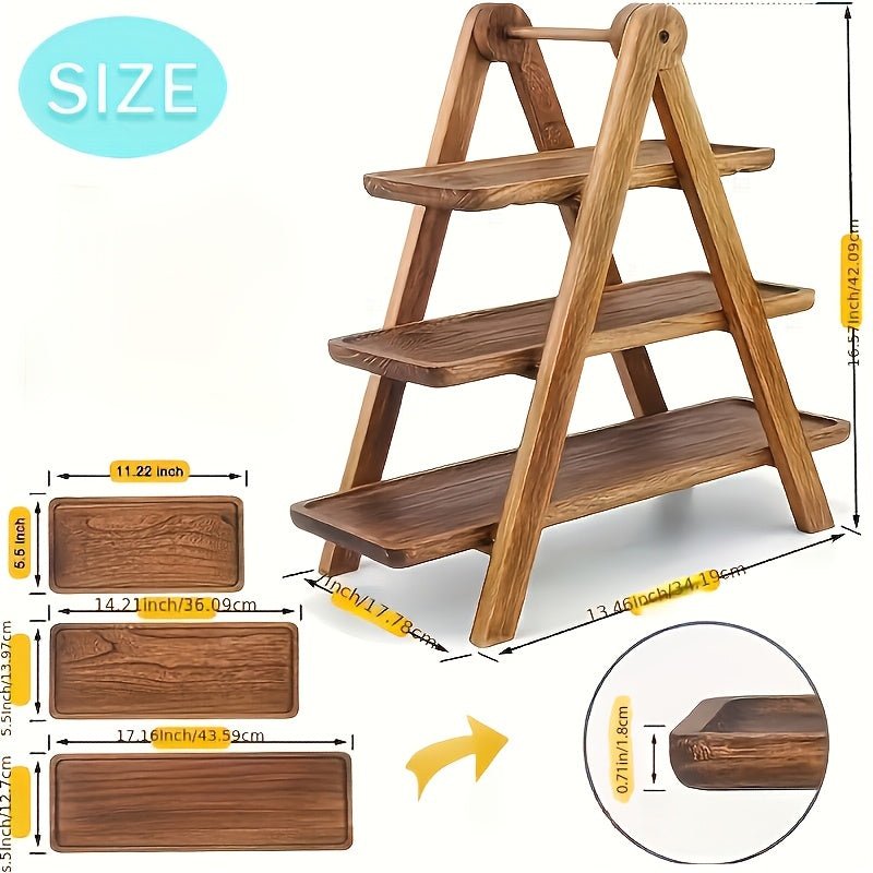 3-Laags Houten Opbergrek – Voor Groente, Voedsel en Keukenaccessoires - Spotlights shopping