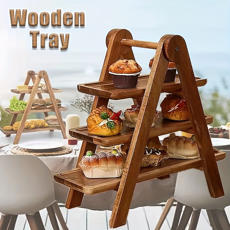 3-Laags Houten Opbergrek – Voor Groente, Voedsel en Keukenaccessoires - Spotlights shopping