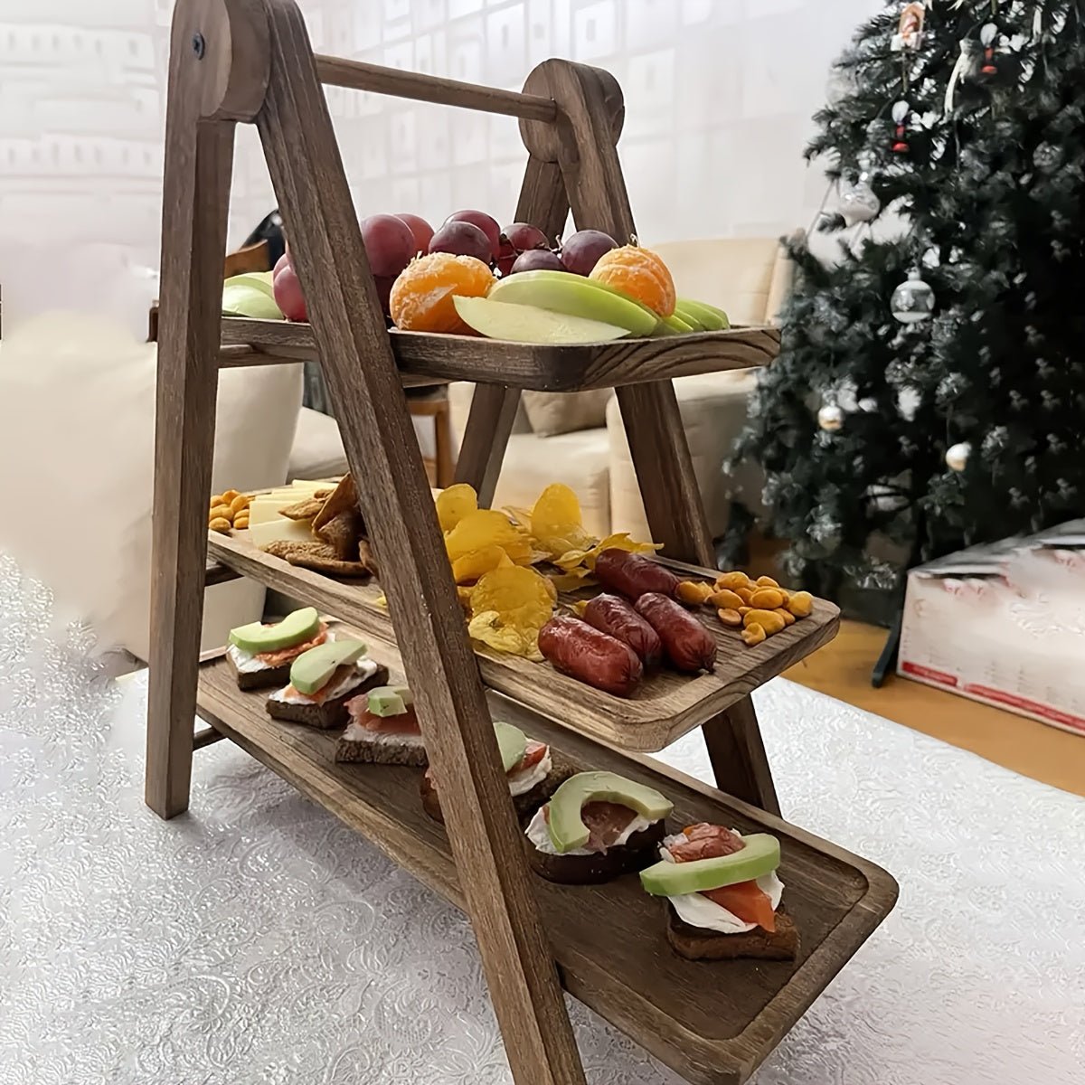 3-Laags Houten Opbergrek – Voor Groente, Voedsel en Keukenaccessoires - Spotlights shopping