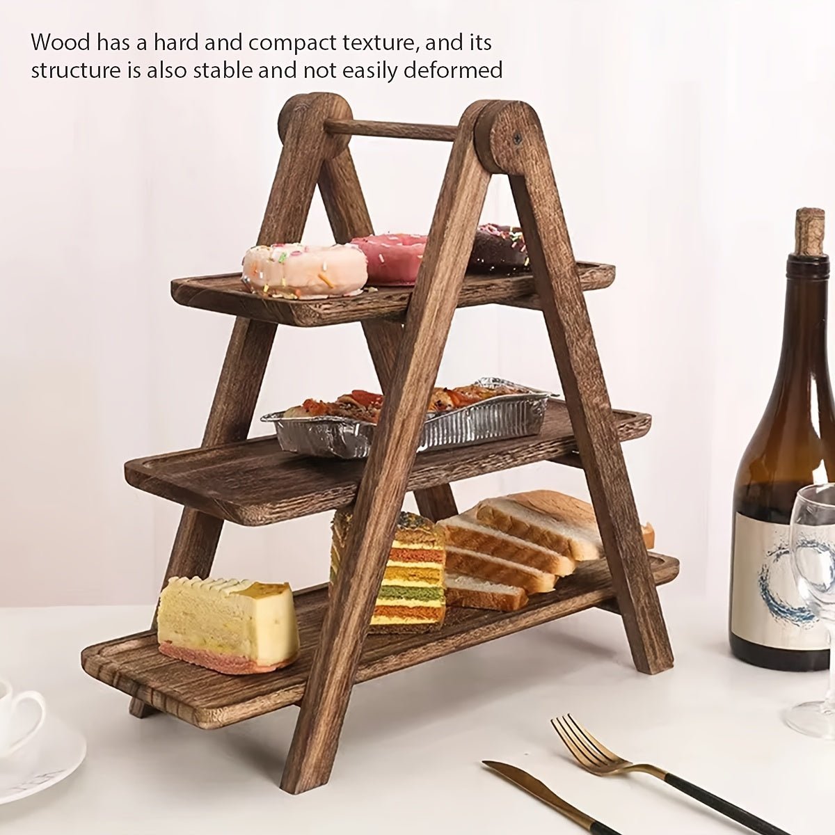 3-Laags Houten Opbergrek – Voor Groente, Voedsel en Keukenaccessoires - Spotlights shopping