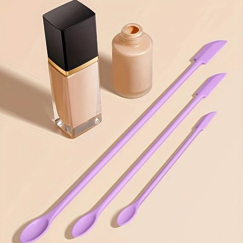 3pcs Reusable Silicone Spatulas, Eco-Friendly Cosmetic Jar Scrapers, Portable for Makeup Skincare, Easy Clean Travel Tool - Spotlights shopping
