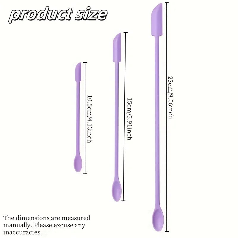 3pcs Reusable Silicone Spatulas, Eco-Friendly Cosmetic Jar Scrapers, Portable for Makeup Skincare, Easy Clean Travel Tool - Spotlights shopping