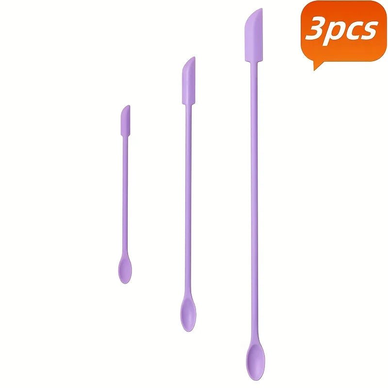 3pcs Reusable Silicone Spatulas, Eco-Friendly Cosmetic Jar Scrapers, Portable for Makeup Skincare, Easy Clean Travel Tool - Spotlights shopping