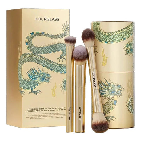 3-delige make-up kwastenset met opberghouder voor foundation, poeder en blush