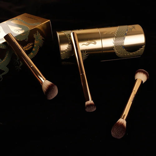 3-delige make-up kwastenset met opberghouder voor foundation, poeder en blush
