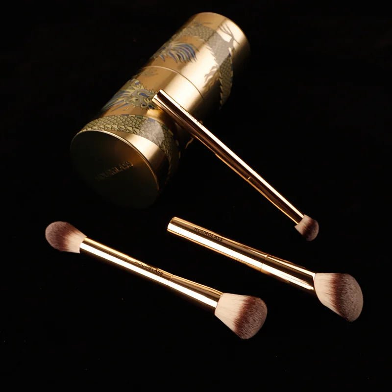 3pcs/set Hourglass Makeup brushes Powder Foundation Blush Concealer Make up brush with Dragon cosmetic bucket Storage box - Spotlights shopping