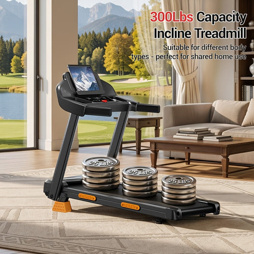 4-in-1 opvouwbare loopband met 15% helling en 3.0 HP motor voor thuisgebruik