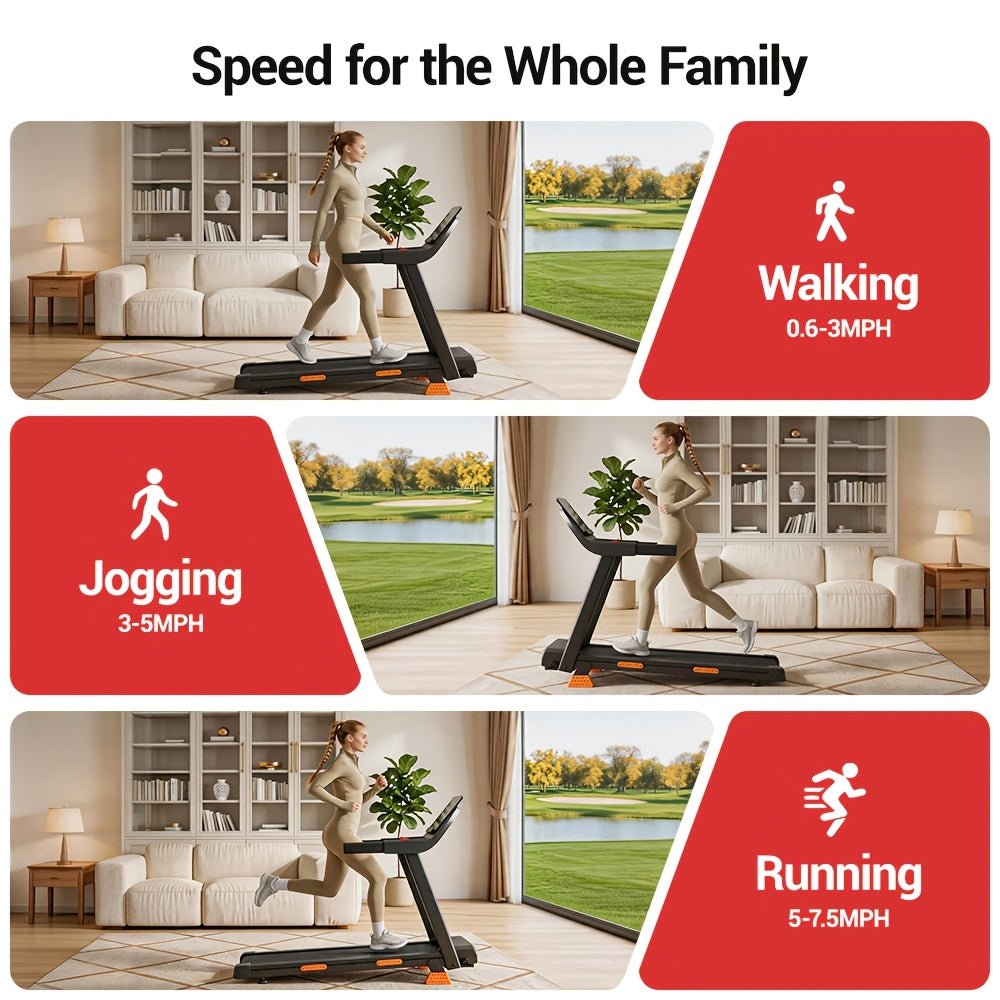 4-in-1 opvouwbare loopband met 15% helling en 3.0 HP motor voor thuisgebruik