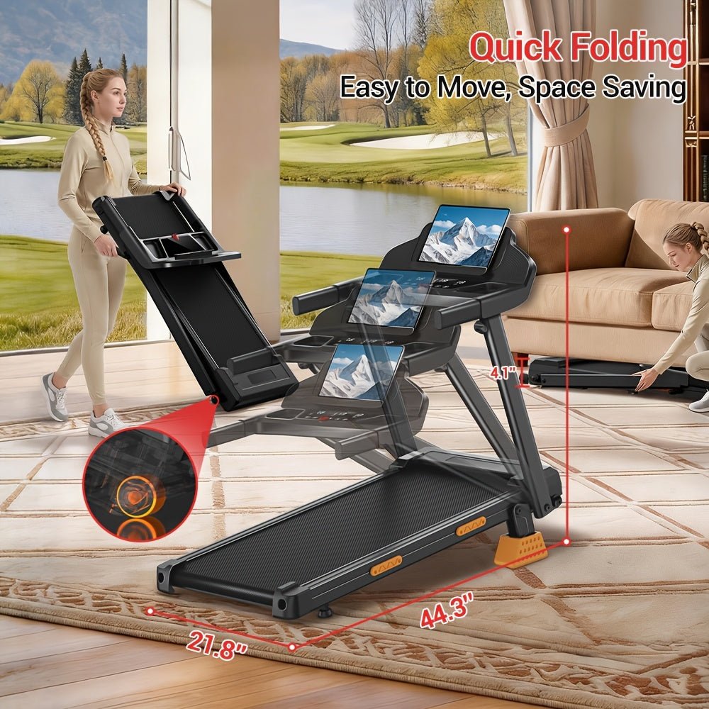 4-in-1 opvouwbare loopband met 15% helling en 3.0 HP motor voor thuisgebruik