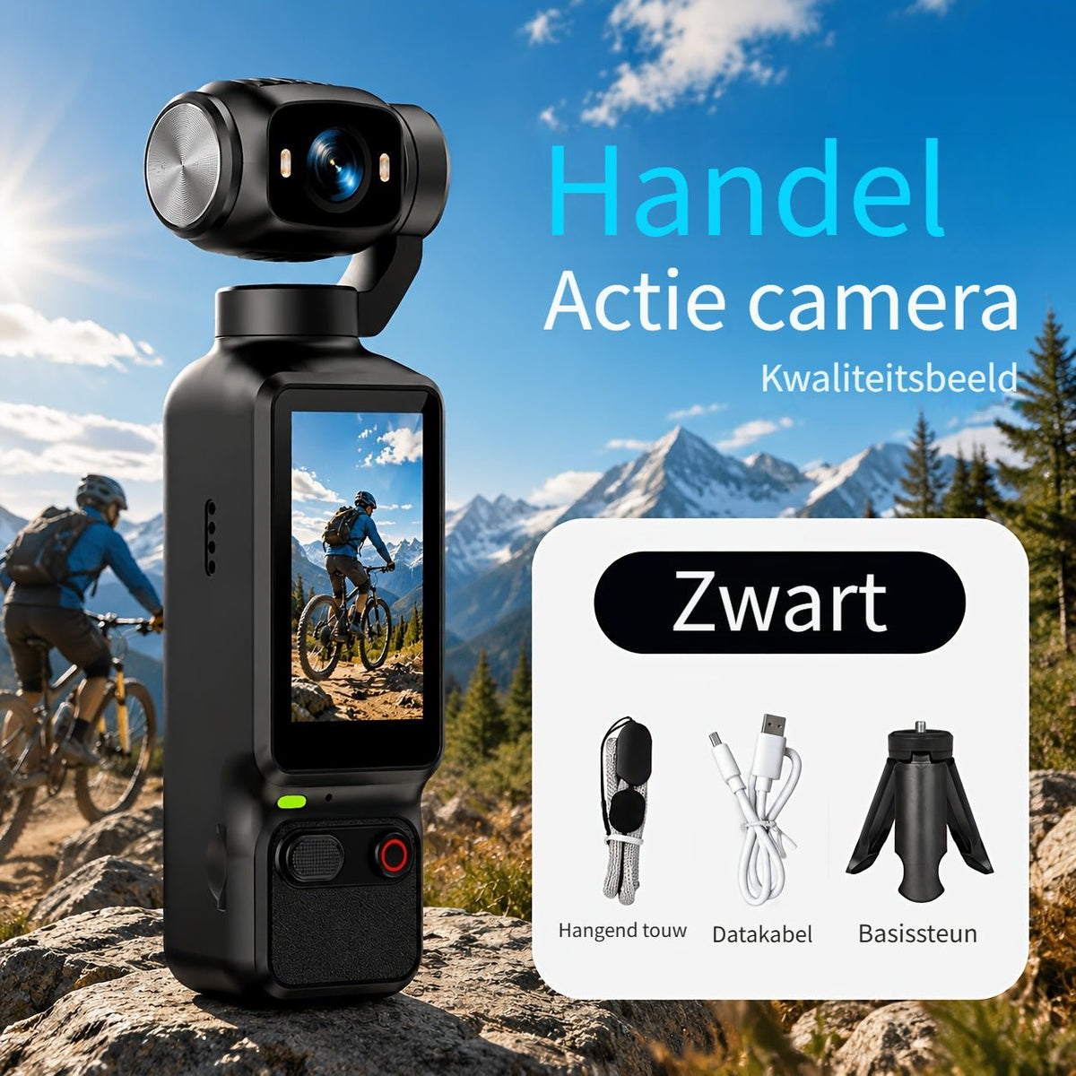 4K HD pocketcamera met 180° kijkhoek