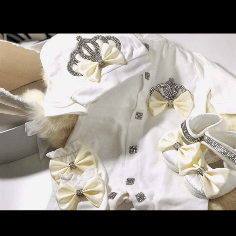 5-delige babykledingset van katoen met romper, broek, shirt en muts voor pasgeboren baby's