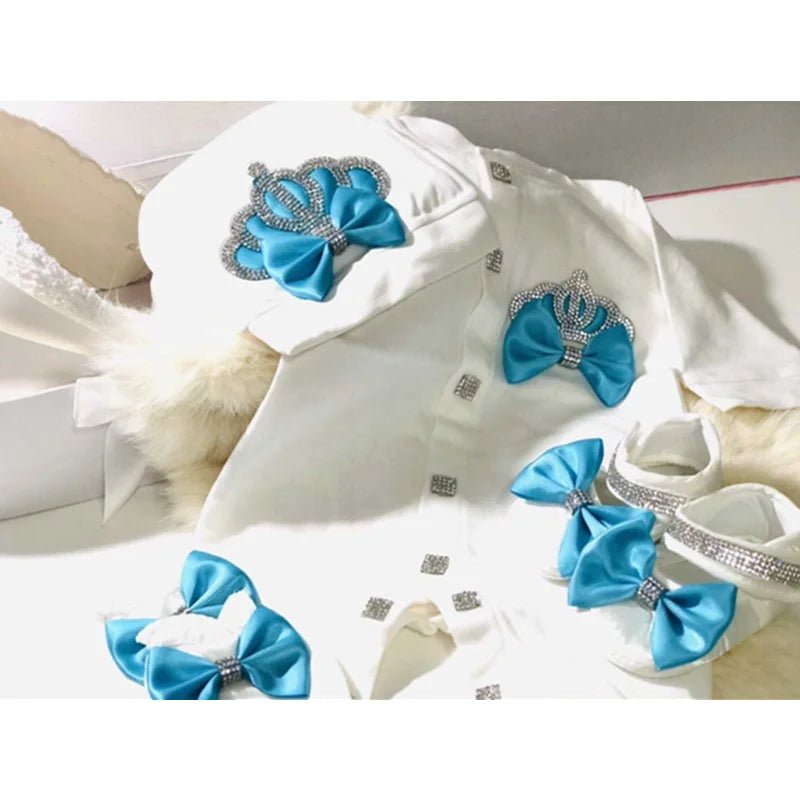 5-delige babykledingset van katoen met romper, broek, shirt en muts voor pasgeboren baby's