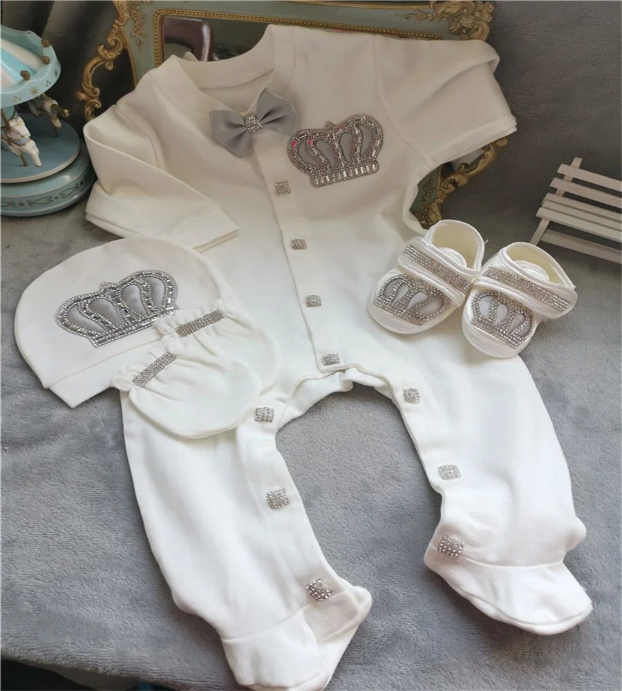 5-delige babykledingset van katoen met romper, broek, shirt en muts voor pasgeboren baby's