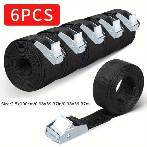 Set van 6 heavy duty metalen spanband gespen van zinklegering voor cargo, fietsendrager, motor en bagage
