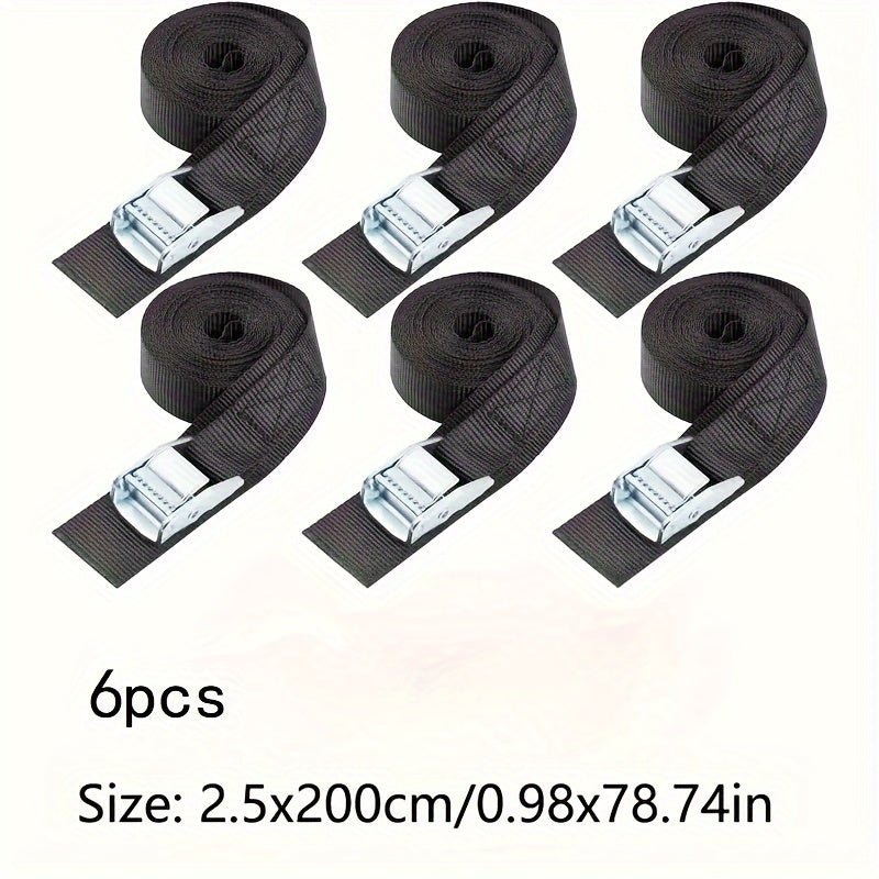Set van 6 heavy duty metalen spanband gespen van zinklegering voor cargo, fietsendrager, motor en bagage