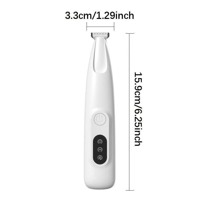 Elektrische tondeuse voor huisdierenharen, oplaadbare draadloze kleine klauwknipper voor katten, opladen via USB, schermdisplay, verbrede kop, geluidsarm, gebruikt voor het trimmen van haar rond hondenklauwen, ogen, oren, gezicht