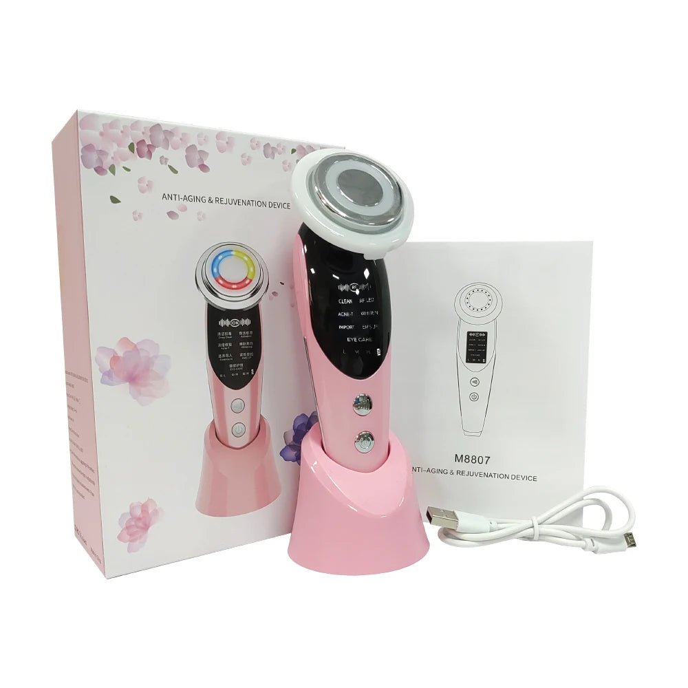 7 in 1 Face Lifting Device EMS Microcurrent Skin Rejuvenation LED Facial Neck Firming Massager Face Beauty Care Apparatus - Spotlights shopping