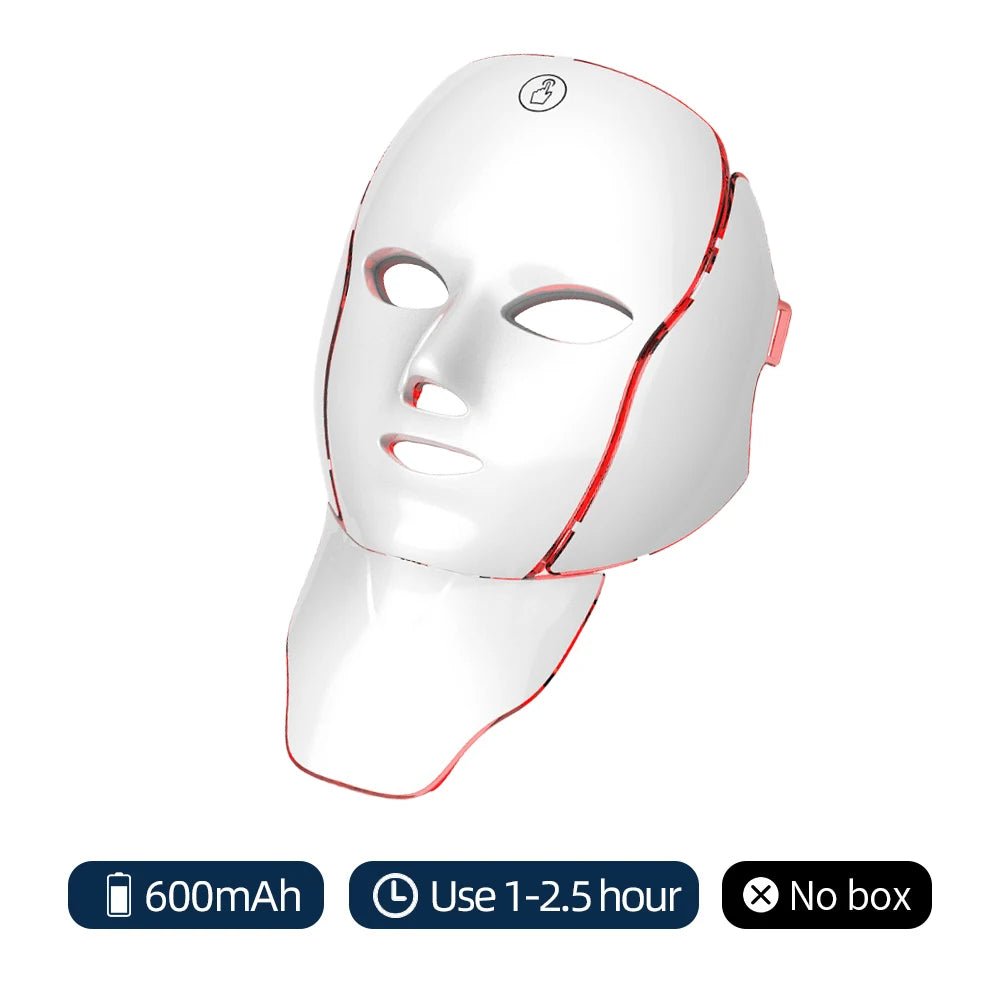 7 kleuren LED gezichtsmasker met LED-nekmasker voor Photon lichttherapie en huidverzorging