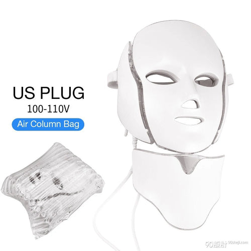 7 kleuren LED gezichtsmasker met LED-nekmasker voor Photon lichttherapie en huidverzorging
