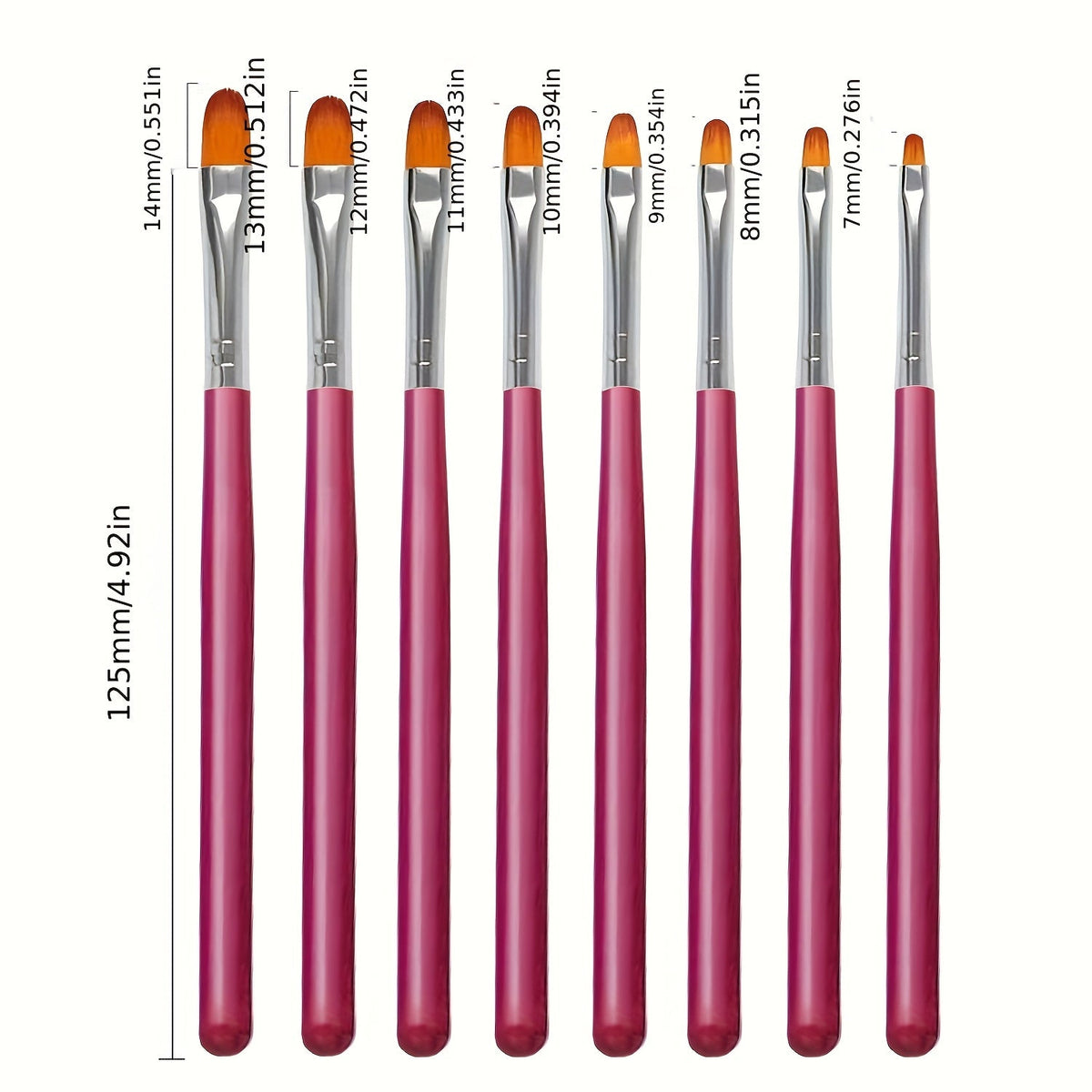 8-delige Nagelkunst Pennenset met Ronde Kop en Gellamp - Spotlights shopping