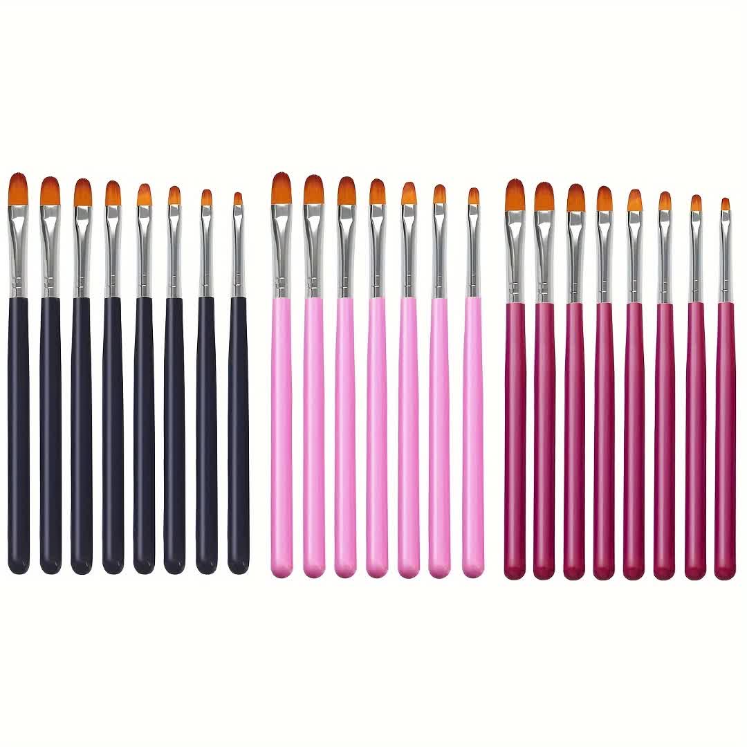 8-delige Nagelkunst Pennenset met Ronde Kop en Gellamp - Spotlights shopping