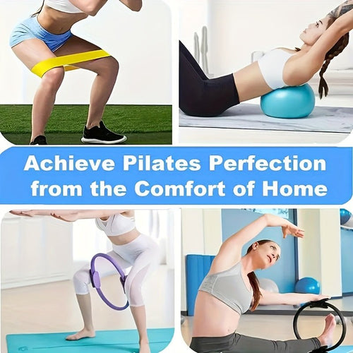 8-delige Premium Yoga Set met antislip accessoires en oefenringen voor yoga, Pilates en fitness thuis