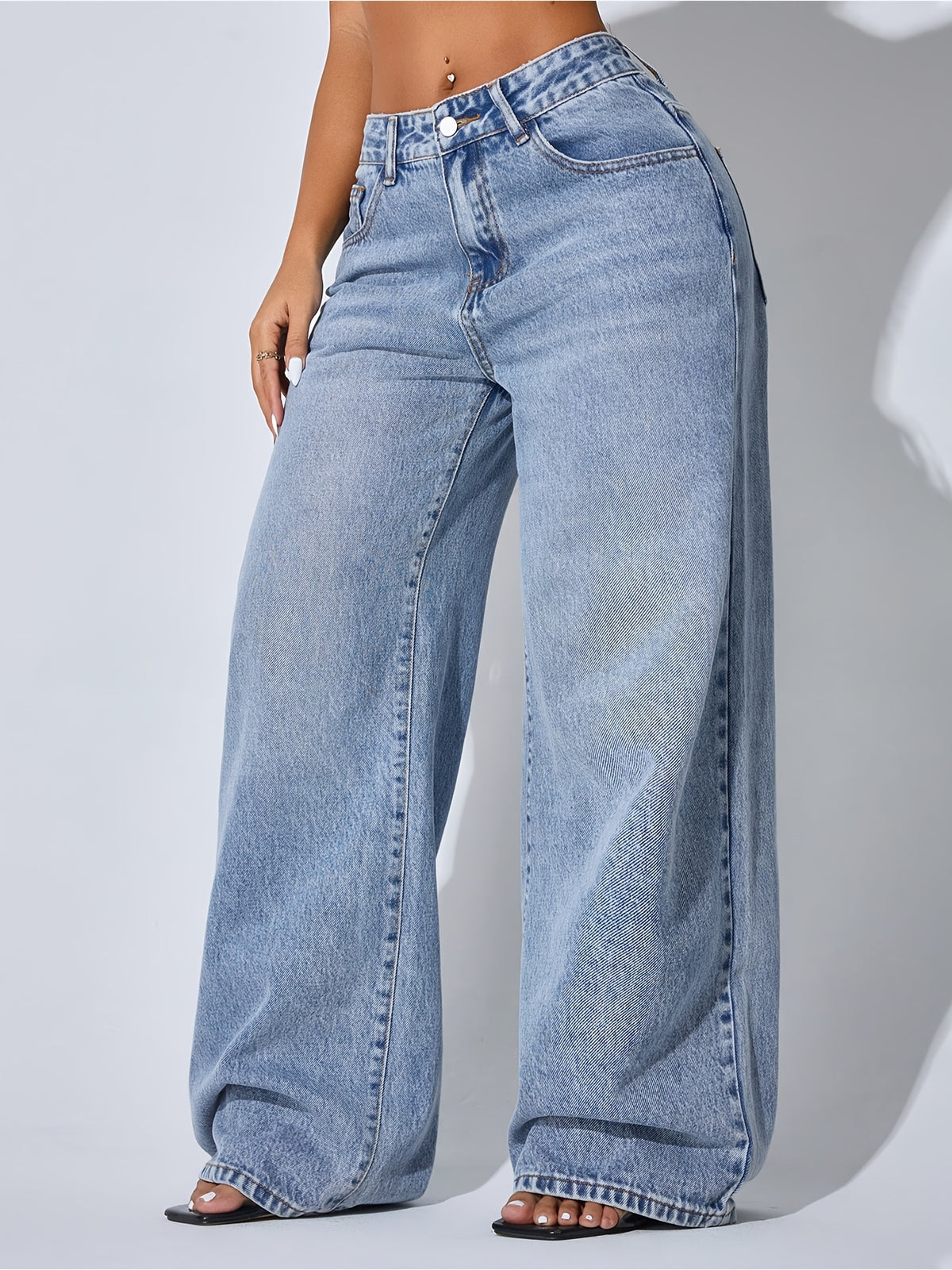 Dames wide leg jeans met wijde pijpen