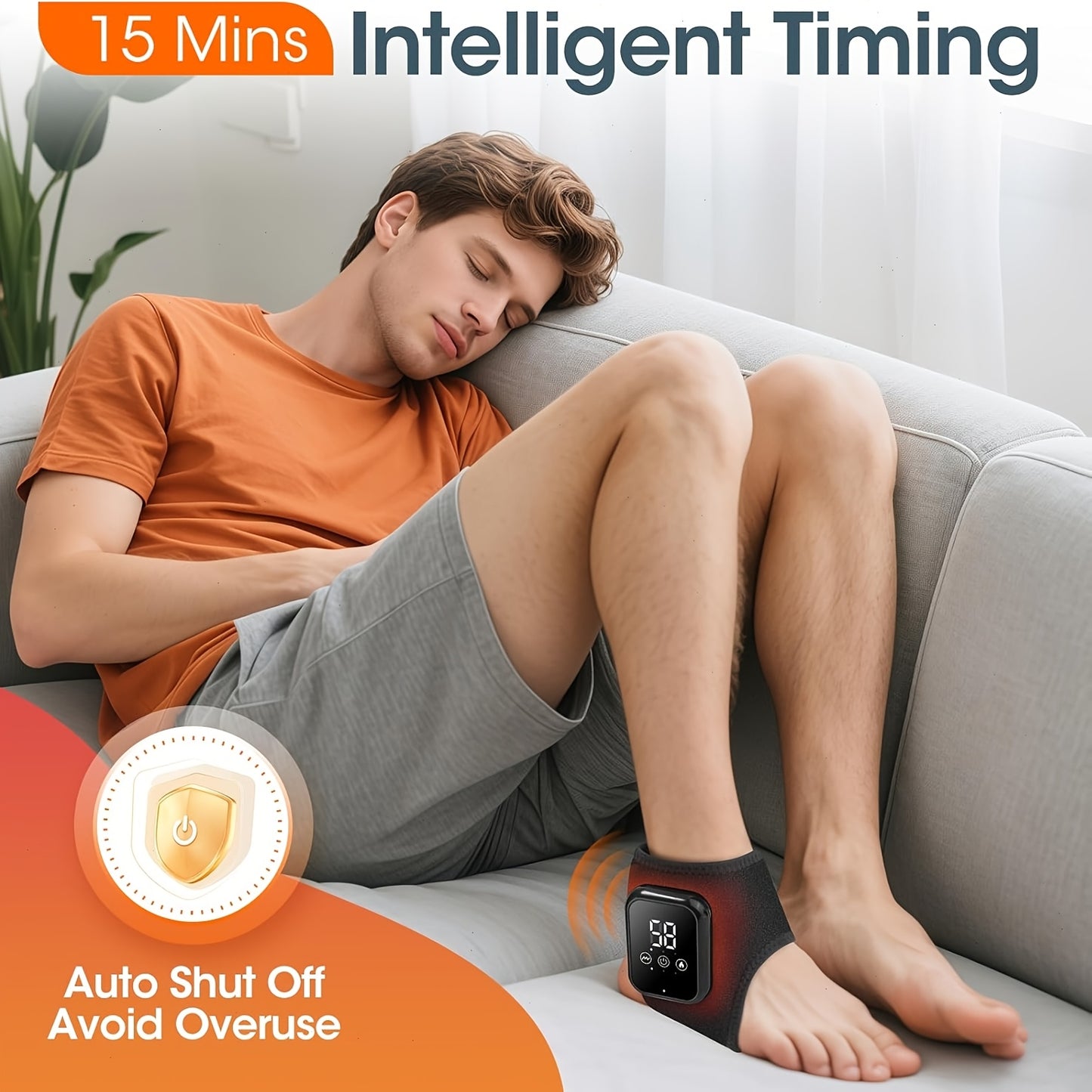 2 Draadloze Voet- en Enkel Massagers, 3 Vibratie Niveaus + 3 Verwarmingsniveaus, LCD Scherm, 2000mAh Grote Lithium Batterij, USB Opladen, Ergonomisch Ontwerp, Slimme Timing, Perfecte Cadeaus voor Ouders, Ouderen, Vrienden, Kantoorpersoneel, Verjaardagen