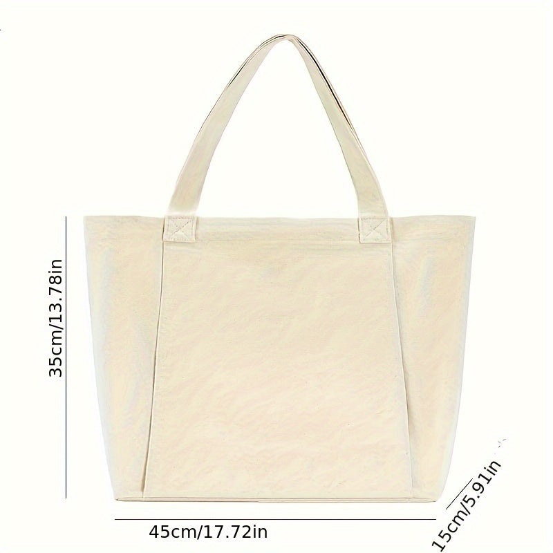 1 stuk Duurzame Yoga Tote Tas - Grote Capaciteit Open Top Sportieve Chique Handtas voor Vrouwen, Beige & Zwart, Gym, Winkelen, Strand, Woon-werkverkeer, DIY Hot Transfer Print Design, Yoga Tas, Gym Opslagoplossing, Schoudertas, Minimalistisch Design, Lic