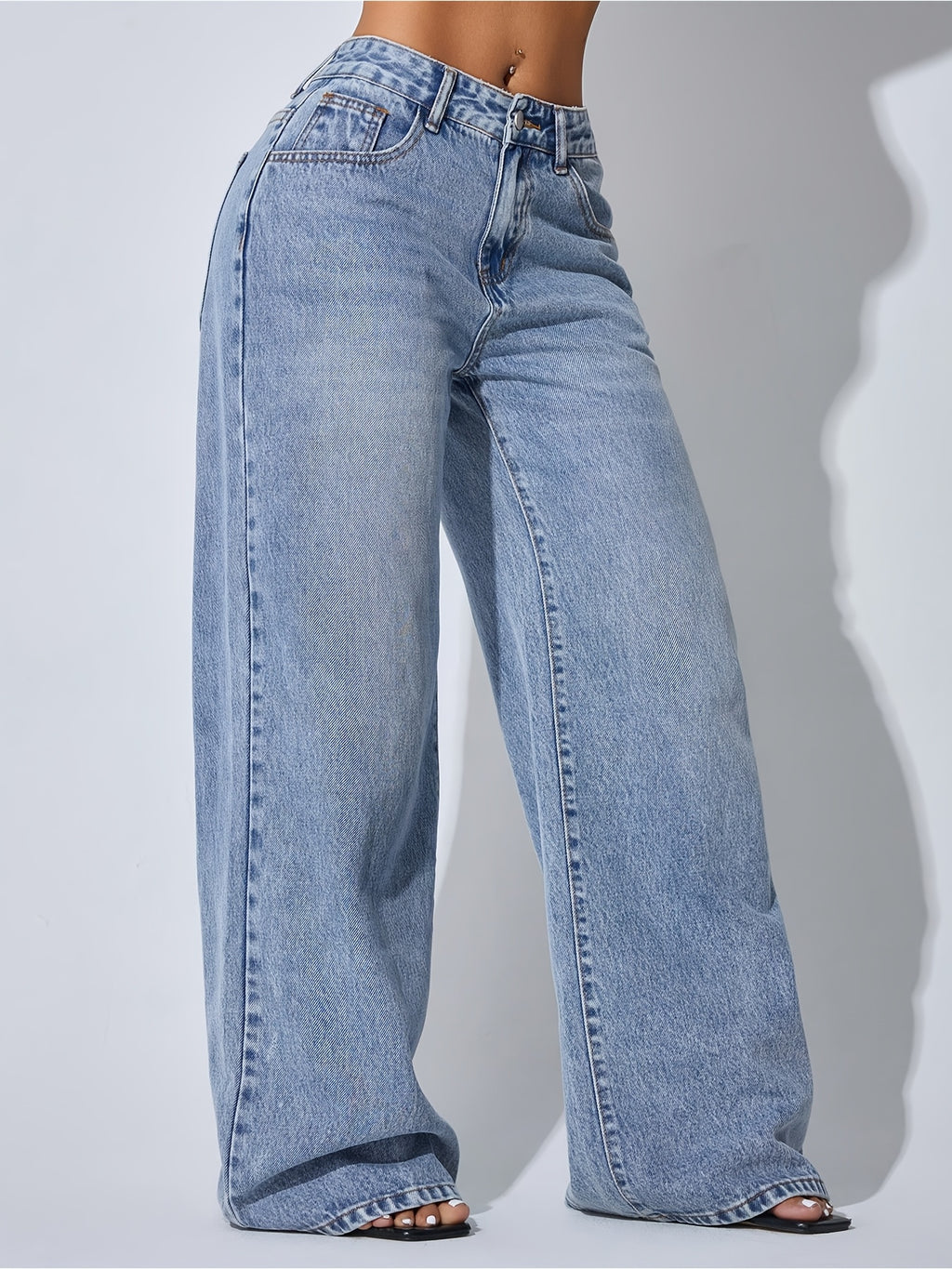 Dames wide leg jeans met wijde pijpen