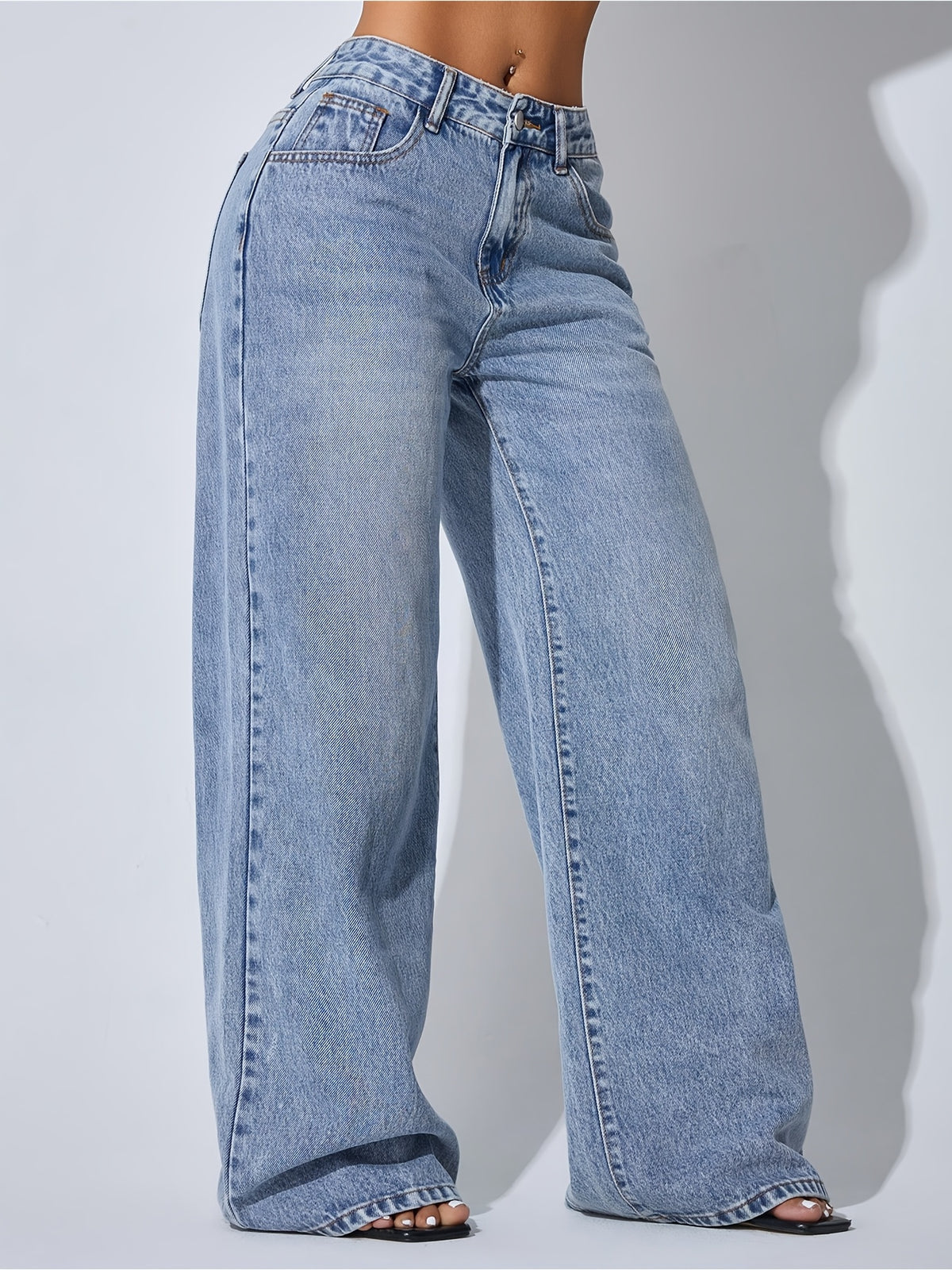 Dames wide leg jeans met wijde pijpen