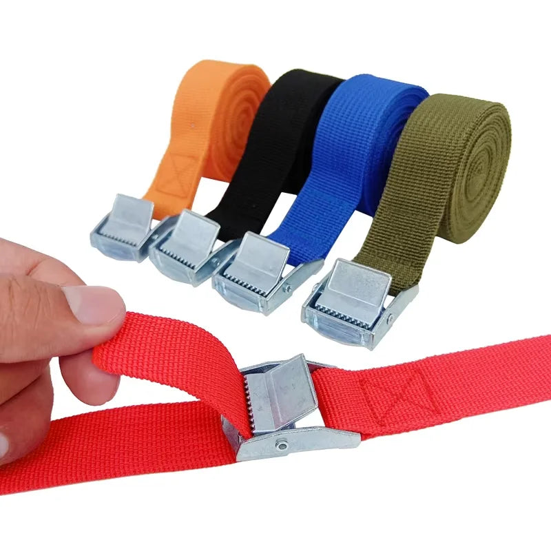 3M Cargo Straps With Buckle Tie-Down Belt for Motorcycle Car Bicycle Metal Tow Rope Strong Ratchet Fixing Belt for Luggage Bag