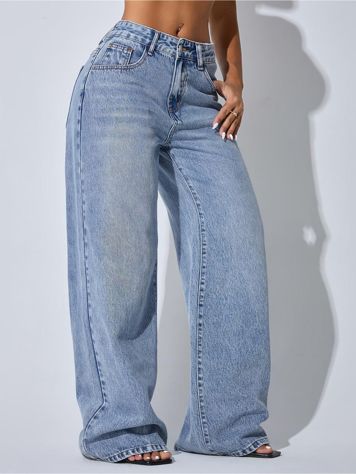 Dames wide leg jeans met wijde pijpen