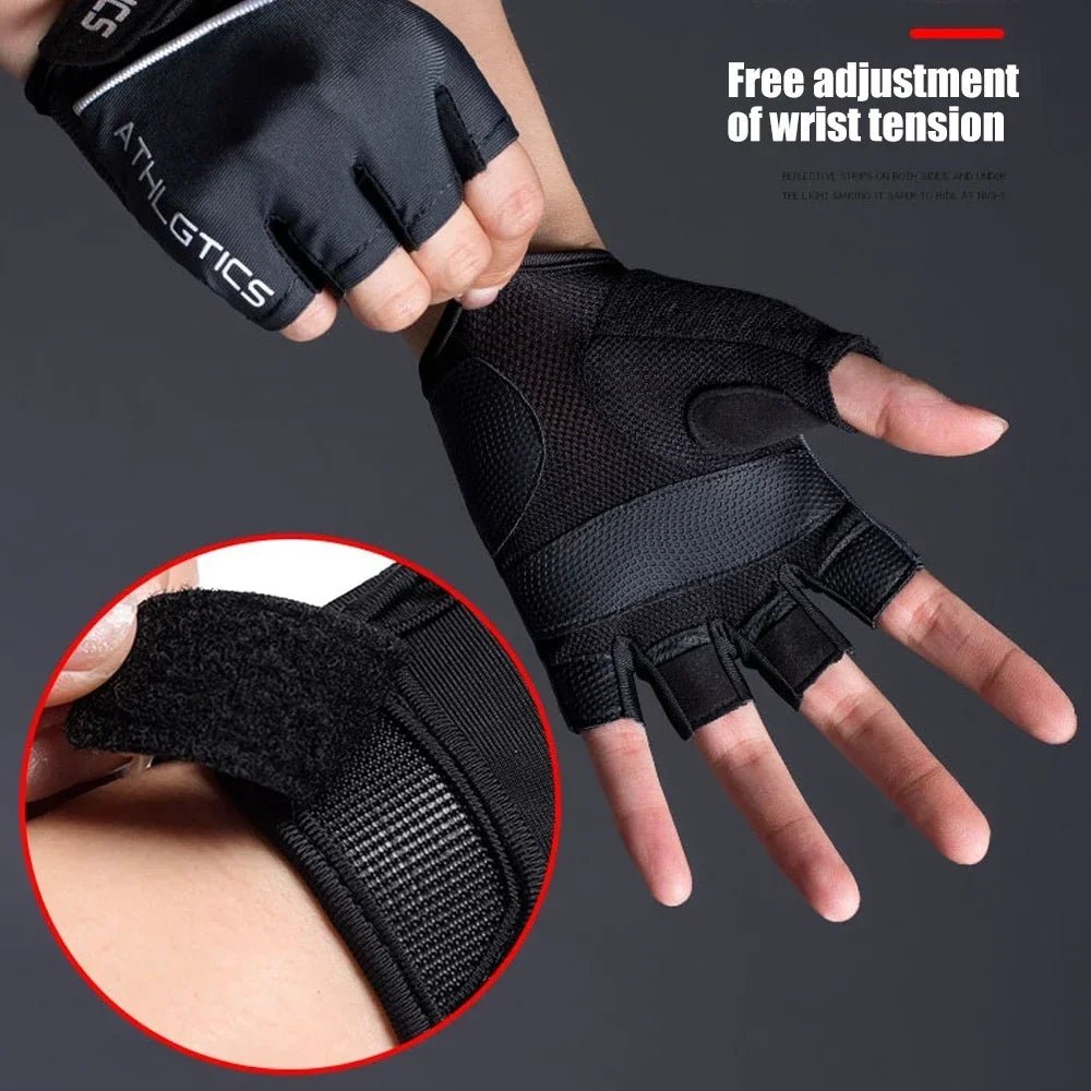 Ademende vingerloze fitness handschoenen voor krachttraining, fitness en wielrennen